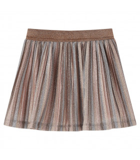 Kids' Pleated Skirt with Glitters Brown and Pink 116