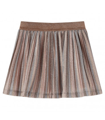 Kids' Pleated Skirt with Glitters Brown and Pink 116