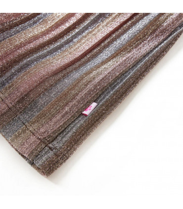 Kids' Pleated Skirt with Glitters Brown and Pink 116