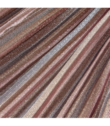 Kids' Pleated Skirt with Glitters Brown and Pink 128