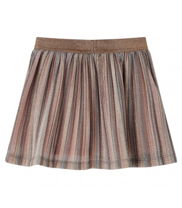 Kids' Pleated Skirt with Glitters Brown and Pink 140