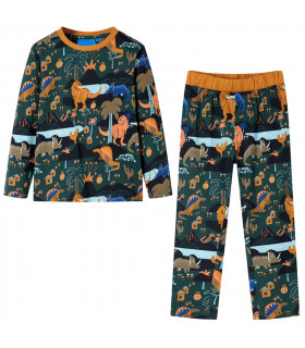 Kids' Pyjamas with Long Sleeves Dark Green 116