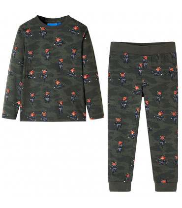 Kids' Pyjamas with Long Sleeves Khaki 116