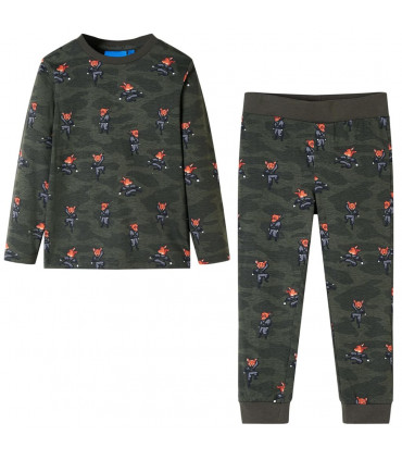 Kids' Pyjamas with Long Sleeves Khaki 140