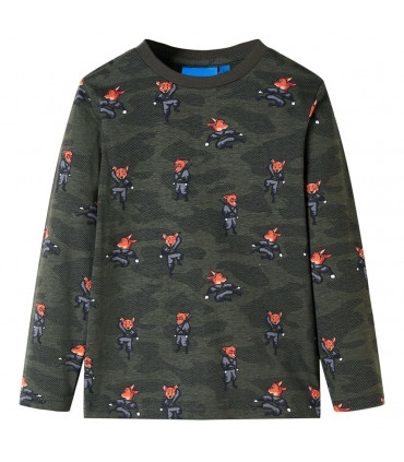 Kids' Pyjamas with Long Sleeves Khaki 140