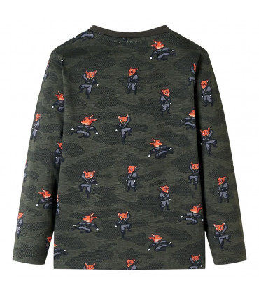 Kids' Pyjamas with Long Sleeves Khaki 140