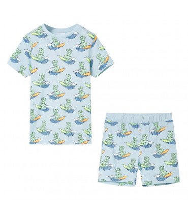 Kids' Pyjamas with Short Sleeves Light Blue 140