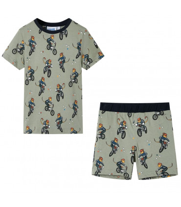 Kids' Pyjamas with Short Sleeves Light Khaki 116