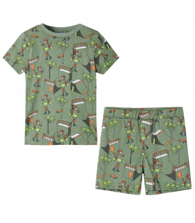 Kids' Pyjamas with Short Sleeves Light Khaki 128