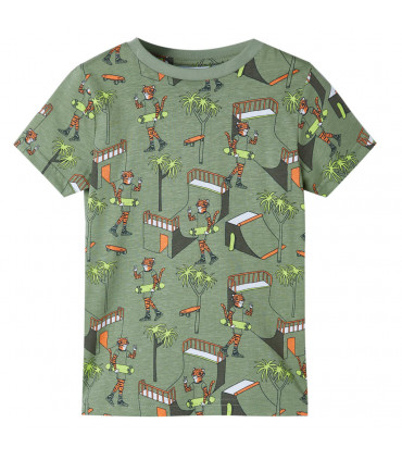 Kids' Pyjamas with Short Sleeves Light Khaki 128