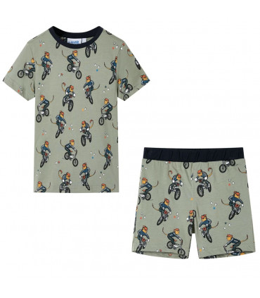 Kids' Pyjamas with Short Sleeves Light Khaki 128