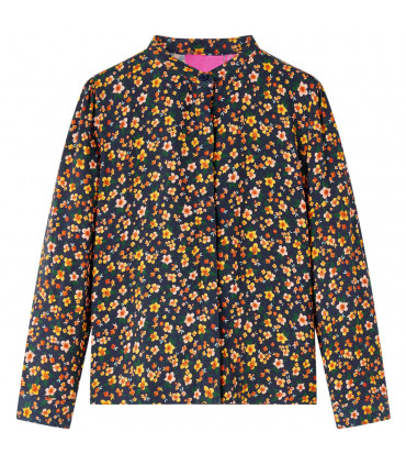 Kids' Shirt with Band Collar Navy 104