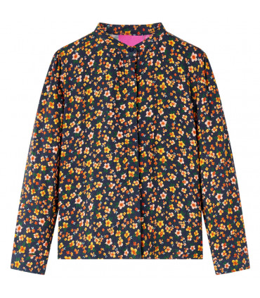 Kids' Shirt with Band Collar Navy 128