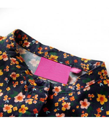 Kids' Shirt with Band Collar Navy 128