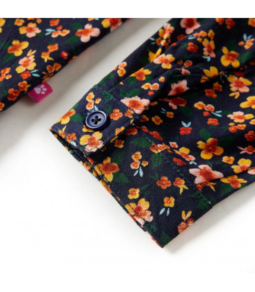 Kids' Shirt with Band Collar Navy 128