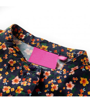 Kids' Shirt with Band Collar Navy 140