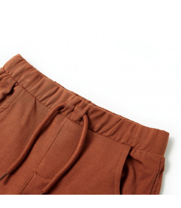 Kids' Shorts with Drawstring Brown 128