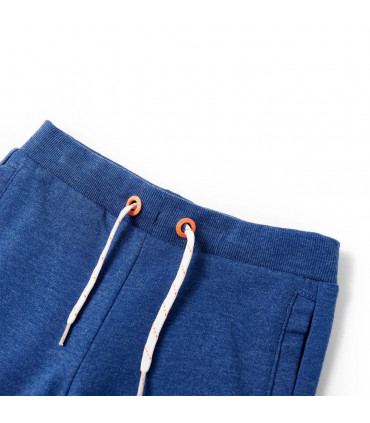 Kids' Shorts with Drawstring Dark Blue Melange 128