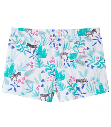 Kids' Shorts with Drawstring Ecru and Dark Mint 128
