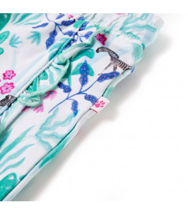 Kids' Shorts with Drawstring Ecru and Dark Mint 92