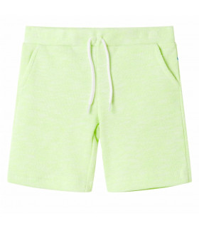 Kids' Shorts with Drawstring Neon Yellow 140