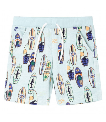 Kids' Shorts with Drawstring Soft Blue Melange 128