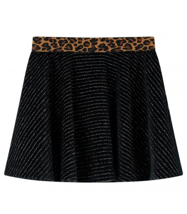 Kids' Skirt with Leopard Waistband Black 104