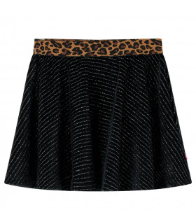 Kids' Skirt with Leopard Waistband Black 116