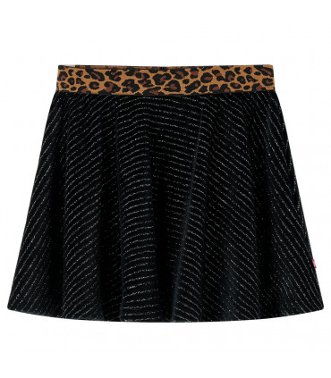 Kids' Skirt with Leopard Waistband Black 116