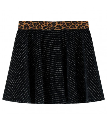 Kids' Skirt with Leopard Waistband Black 116