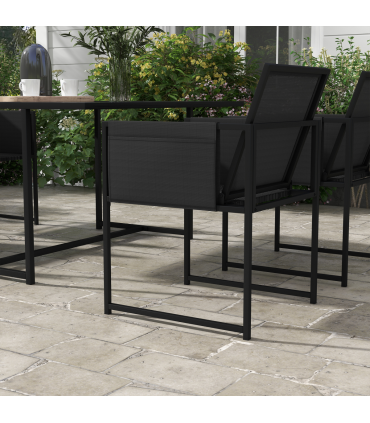 Outsunny 4 Seater Outdoor Table and Chairs with Adjustable Backrest for Garden