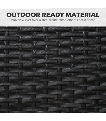 Outsunny 4 Seater Rattan Garden Dining Set Outdoor with Umbrella Hole - Black