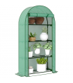Outsunny 4 Tier Mini Greenhouse with Reinforced PE Cover, Green