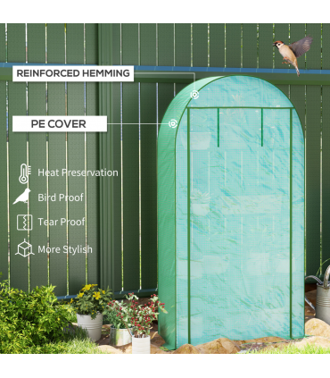 Outsunny 4 Tier Mini Greenhouse with Reinforced PE Cover, Green