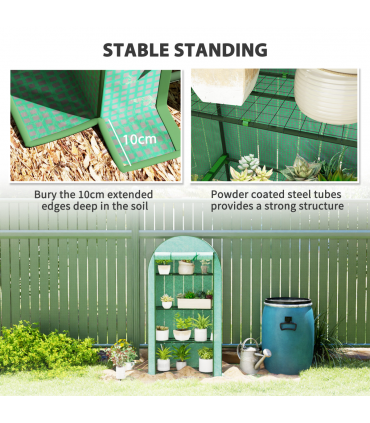 Outsunny 4 Tier Mini Greenhouse with Reinforced PE Cover, Green