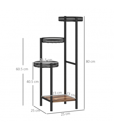 Outsunny 4 Tiered Plant Pot Stand, Metal Plant Shelf for Living Room