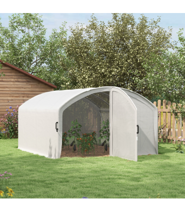 Outsunny 4 x 3 x 2m Polytunnel Greenhouse with Door, UV-resistant PE Cover