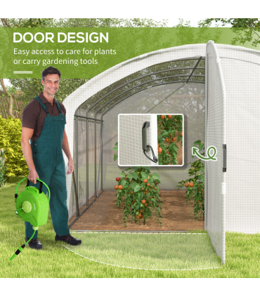 Outsunny 4 x 3 x 2m Polytunnel Greenhouse with Door, UV-resistant PE Cover