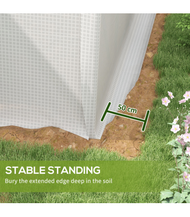 Outsunny 4 x 3 x 2m Polytunnel Greenhouse with Door, UV-resistant PE Cover