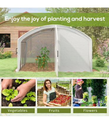 Outsunny 4 x 3 x 2m Polytunnel Greenhouse with Door, UV-resistant PE Cover