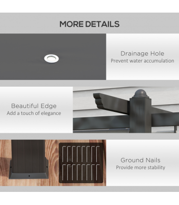 Outsunny 4 x 3(m) Aluminium Pergola Gazebo Garden Shelter w/ Retractable Roof