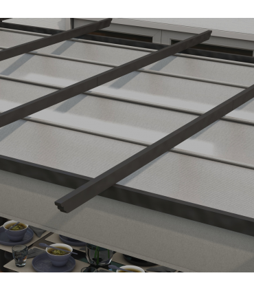 Outsunny 4 x 3(m) Aluminium Pergola Gazebo Garden Shelter w/ Retractable Roof