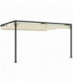 Outsunny 4 x 3(m) Outdoor Pergola Retractable Canopy Wall Mounted, Cream