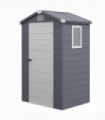 Outsunny 4 x 3ft Garden Shed Storage with Foundation Kit and Vents, Grey