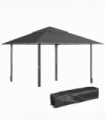 Outsunny 4 x 4m Outdoor Pop-Up Canopy Tent Gazebo Adjustable Legs Bag Dark Grey