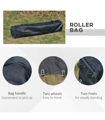 Outsunny 4 x 4m Outdoor Pop-Up Canopy Tent Gazebo Adjustable Legs Bag Dark Grey