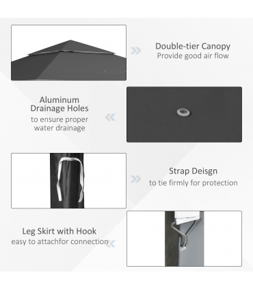 Outsunny 4 x 4m Outdoor Pop-Up Canopy Tent Gazebo Adjustable Legs Bag Dark Grey