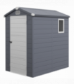 Outsunny 4 x 6ft Garden Shed Storage with Foundation Kit and Vents, Grey
