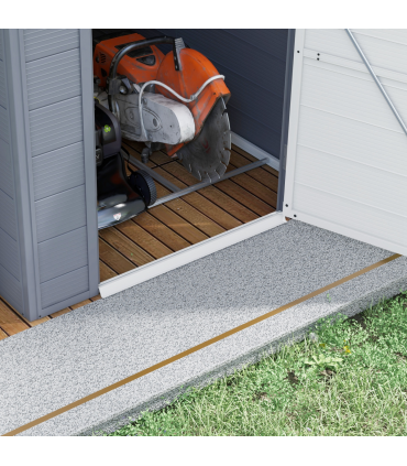 Outsunny 4 x 6ft Garden Shed Storage with Foundation Kit and Vents, Grey