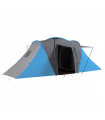 Outsunny 4-6 Man Camping Tent with 2 Bedroom and Living Area, Grey and Blue